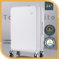 Tabibito 24" White Luggage Hard Shell ABS Suitcase TSA Lock with Spinner Wheels