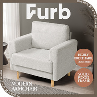 Furb Armchair Lounge Chair Fabric Sofa Chair Accent Chair Beige