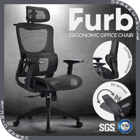 Furb Ergonomic Office Chair Mesh Computer Desk Chair Tilt Mesh Seat Black