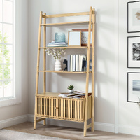 Furb 3 Tier Bookshelf w/ Storage Bookshelves Storage Cabinet Display Shelf