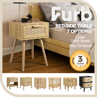 Furb Bedside Table Drawers Side End Table Bedroom Furniture Storage Cabinet