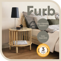 Furb Bedside Table Drawer Bamboo Side End Tables Nightstand Storage Cabinet