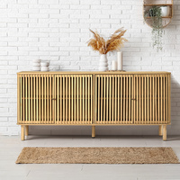 Furb Sideboard Storage Cabinet Buffet w/ 4 Doors Buffet Table for Living Room, Dining Room