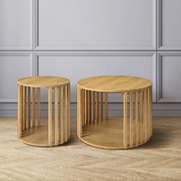 Furb Set of 2 Coffee Table Wooden Side Table End Table for Living Room