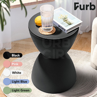 Furb Round Side Table Modern Hourglass Stool Round Stools Black Plastic Chair