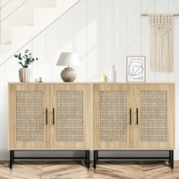 Furb Sideboard Buffet Cabinet Set of 2  Cupboard Rattan Storage Kitchen Hallway