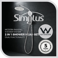 Simplus 8" Rain Shower Head Set Round 2 in 1 Dual Handheld Shower Wall Mounted
