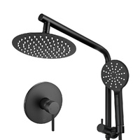 Simplus 8" Rain Shower Head Set Black 2 in 1 Dual Handheld Shower with Mixer Tap