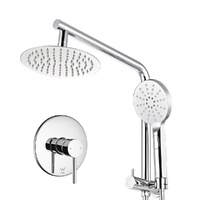 Simplus 8" Round Rain Shower Head Set 2 in 1 Handheld Shower w/Mixer Tap Chrome