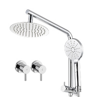 Simplus 8" Rain Shower Head Set 2 in 1 Handheld Shower w/Dual Mixer Tap Chrome