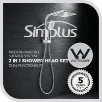 Simplus 8" Rain Shower Head Set Square 2 in 1 Dual Handheld Shower Wall Mounted