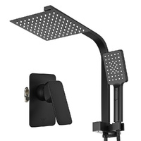Simplus 8" Rain Shower Head Set Square 2 in 1 Dual Handheld Shower w/Mixer Tap