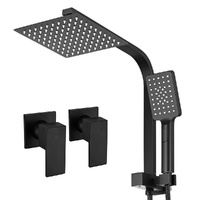 Simplus 8" Rain Shower Head Set Square Mixer Tap 2 in 1 Dual Handheld Shower 