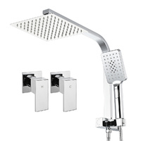 Simplus 8" Rain Shower Head Set Square Mixer Tap 2 in 1 Dual Handheld Shower 