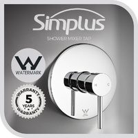 Simplus Brass Shower Mixer Tap Hot Cold Round Bath Shower Mixer Watermark Chrome