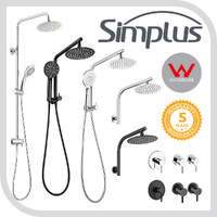 Simplus 8" Rain Shower Head Set Round Single/Dual Handheld Shower Wall Mounted