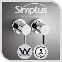 Simplus Shower Mixer Tap Hot Cold Square Bath Shower Mixer Watermark Chrome