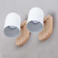 Krear Modern Wood Wall Lamp, Minimalist White Shade Sconce for Bedroom, Living Room, Hallway Lighting