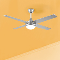 Krear 52" Ceiling Fan DC Motor w/ Remote Control LED Light Timer 6 Speed Silver