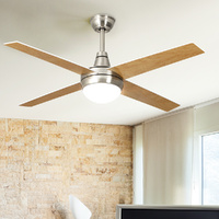 Krear 52" Ceiling Fan LED Light With Remote Control 4 Blades DC Motor Fans