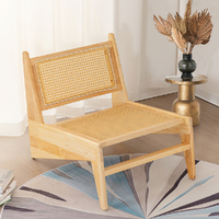Furb Armchair Rattan Lounge Chair Wooden Accent Chair Kangaroo Natural