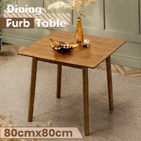 Furb Dining Table Wooden Frame Rectangle Kitchen Modern Natural Walnut 80x80cm