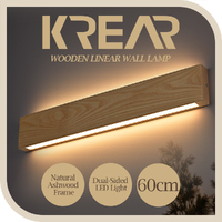 Krear 60cm Linear Wall Lamp Ashwood Led Wall Light Indoor