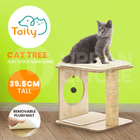 Taily Cat Scratching Post Tree Scratcher Play Stool Pole Cats Wood Furniture Toy