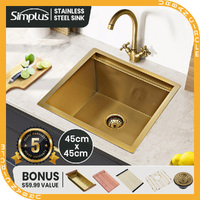 Simplus Stainless Steel Kitchen Sink 45x45CM Laundry Undermount Single Basin Kit