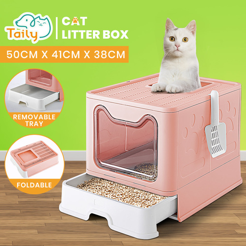 Cat litter box discount with removable tray